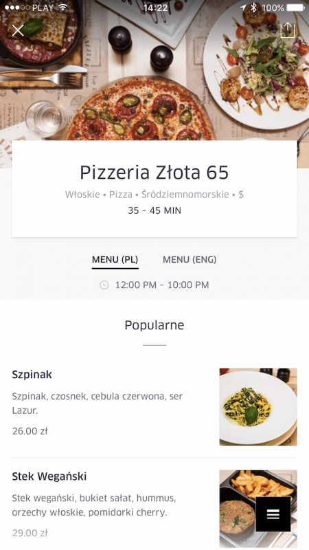 uber eats jedzenie online dowoz aplikacja warszawa