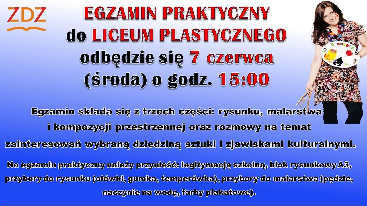 Egzamin wstępny do Liceum Plastycznego | Zespół Szkół w Cieszynie