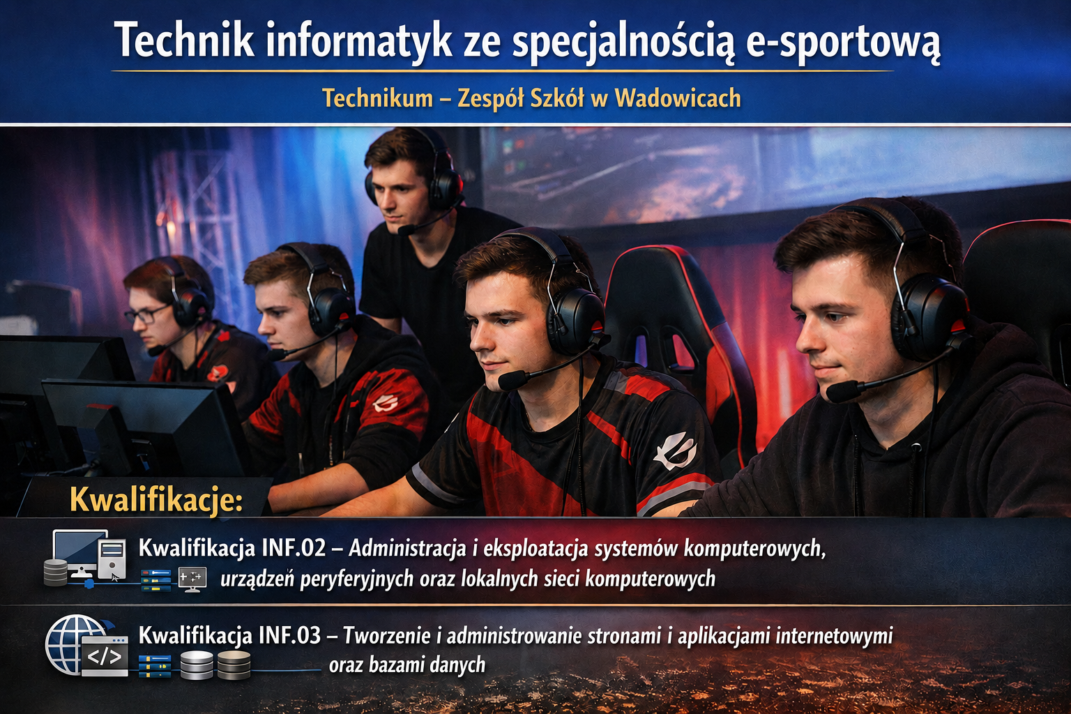 Technik informatyk z innowacją e-sportową – nauka w Zespole Szkół im. Armii Krajowej w Wadowicach