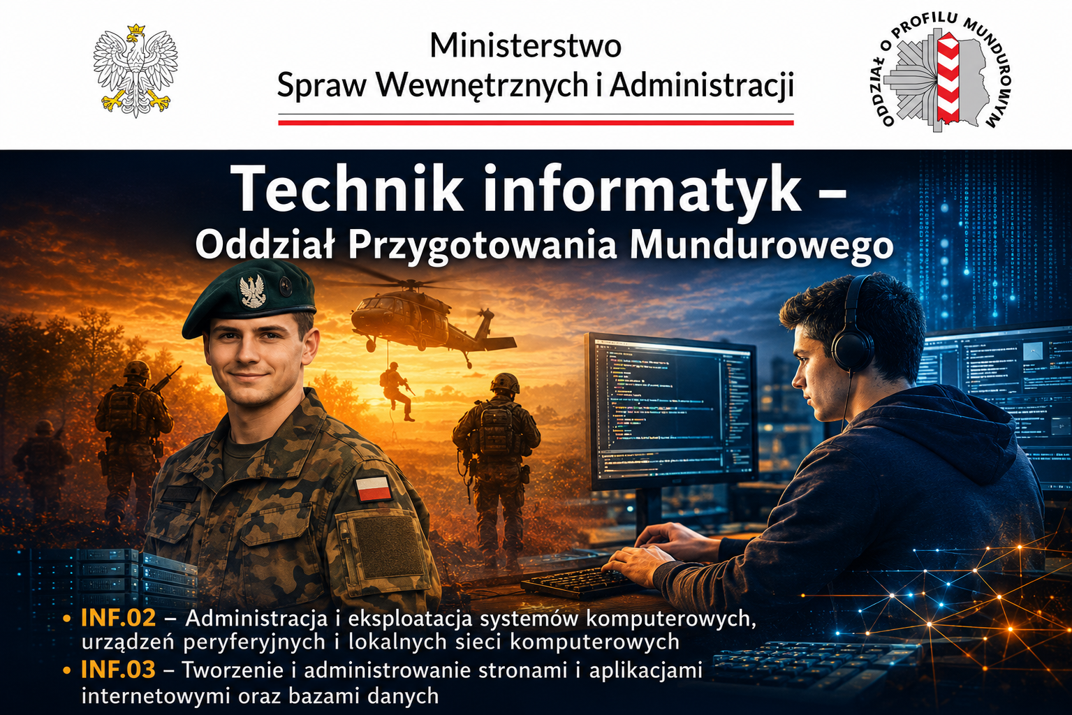 Technik informatyk w Oddziale Przygotowania Mundurowego w Zespole Szkół im. Mikołaja Kopernika w Sosnowcu