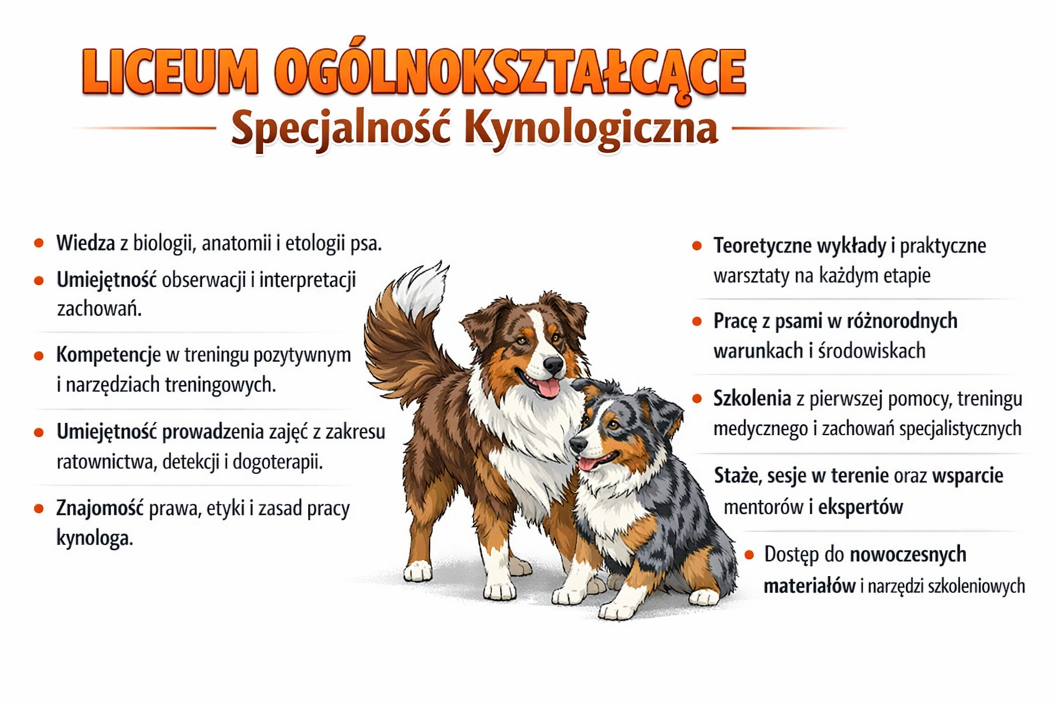 Specjalność kynologiczna w Liceum Og&oacute;lnokształcącym w Kętach &ndash; nauka o zachowaniu, szkoleniu i pracy z psami