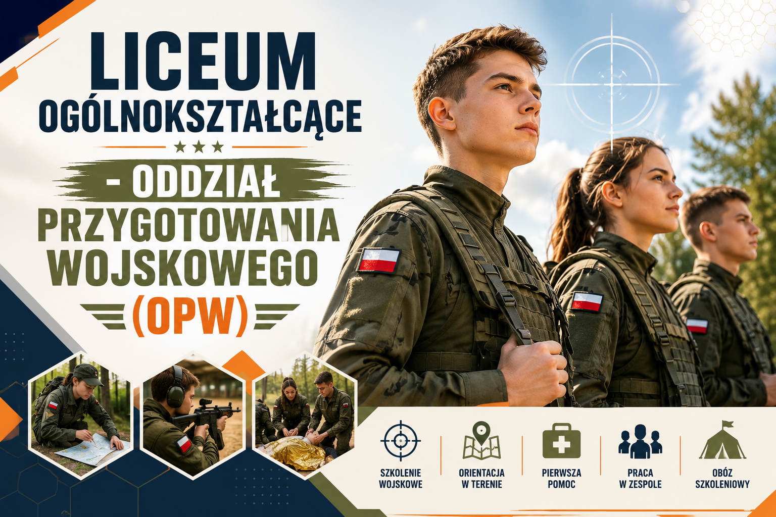Nauka w Liceum Ogólnokształcącym - Oddział Przygotowania Wojskowego w Olkuszu ZDZ w Katowicach.