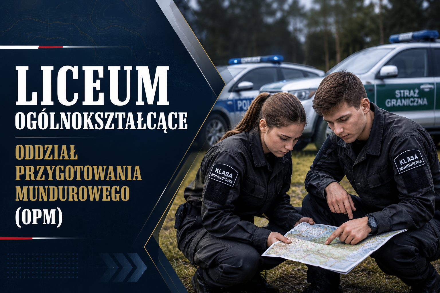 Liceum Ogólnokształcące – Oddział Przygotowania Mundurowego (OPM) w Andrychowie. Nauka w liceum z przygotowaniem do służby w Policji i Straży Granicznej.