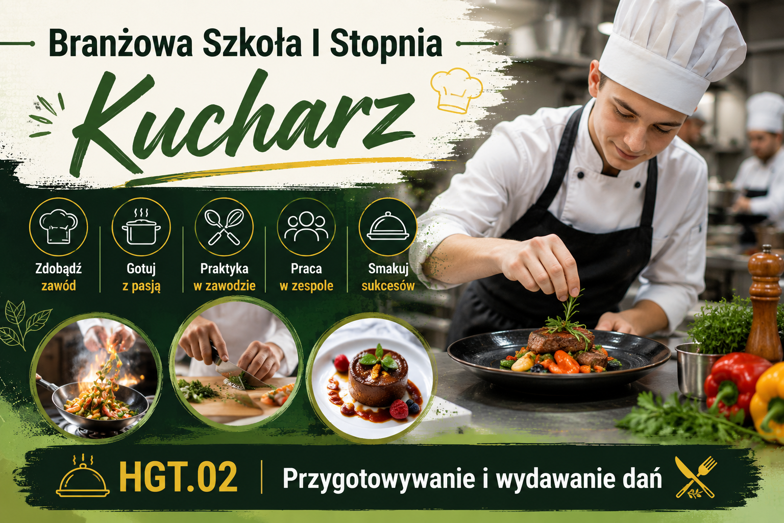 Zawód Kucharz w Branżowej Szkole I Stopnia w Ustroniu ZDZ w Katowicach