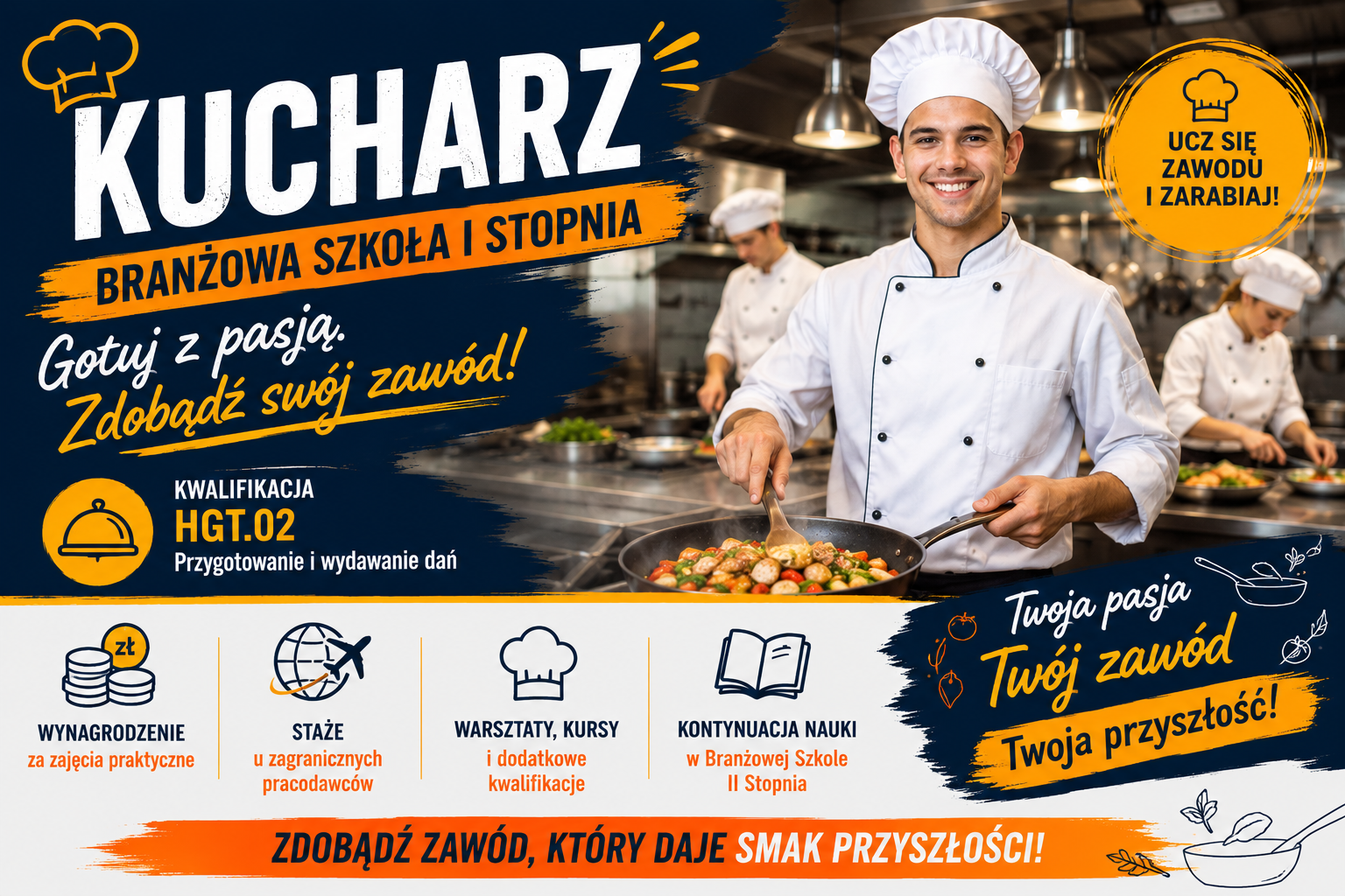 Kucharz – nauka zawodu w BS I Stopnia w Żarkach ZDZ w Katowicach