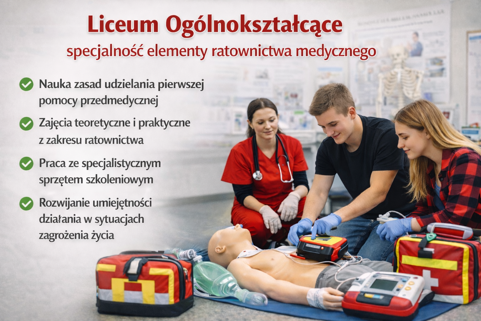 Czego nauczysz się w Liceum Ogólnokształcącym w Andrychowie ze specjalnością elementy ratownictwa medycznego