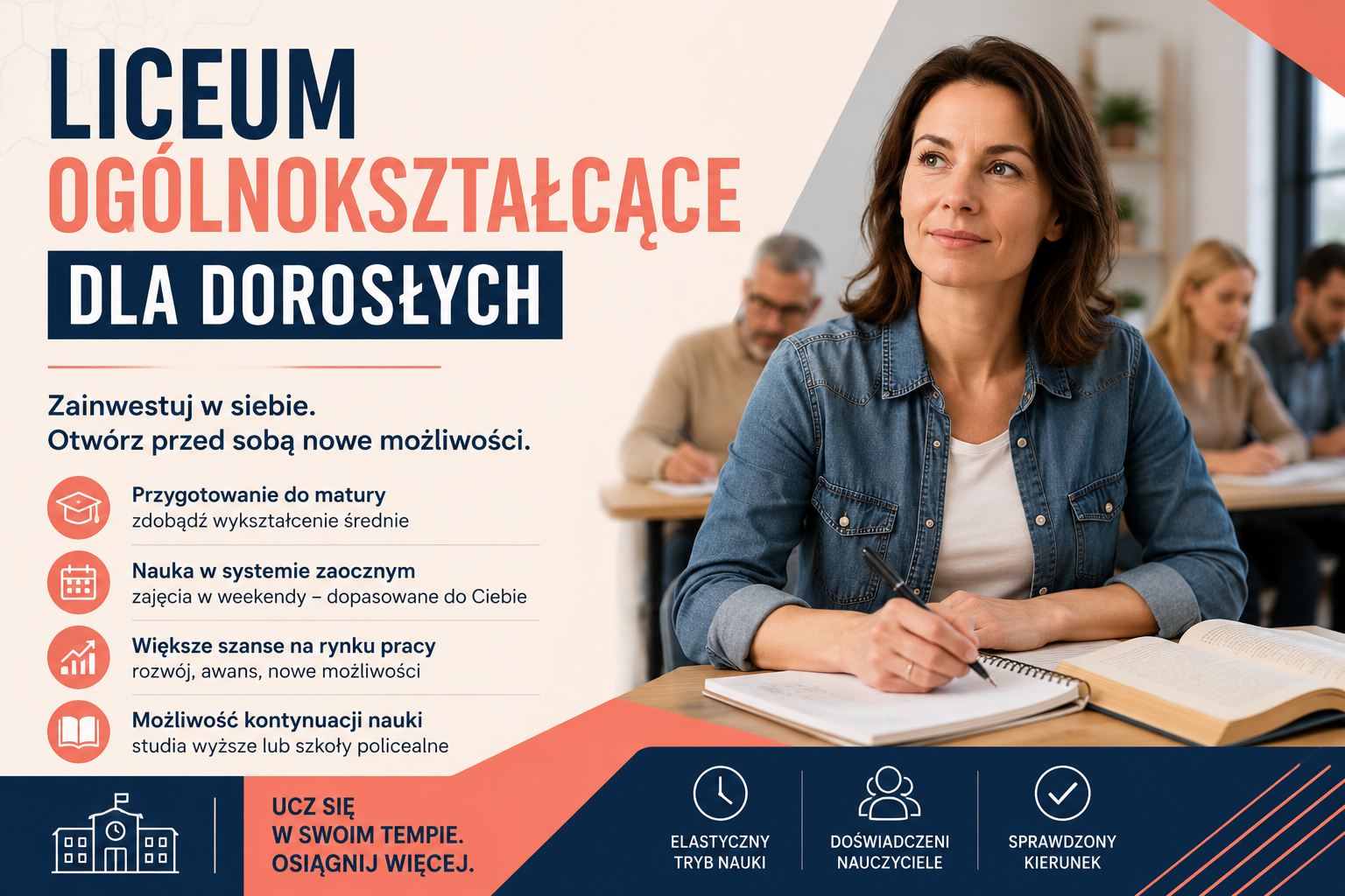 Nauka w Liceum Ogólnokształcącym dla Dorosłych w Olkuszu ZDZ w Katowicach