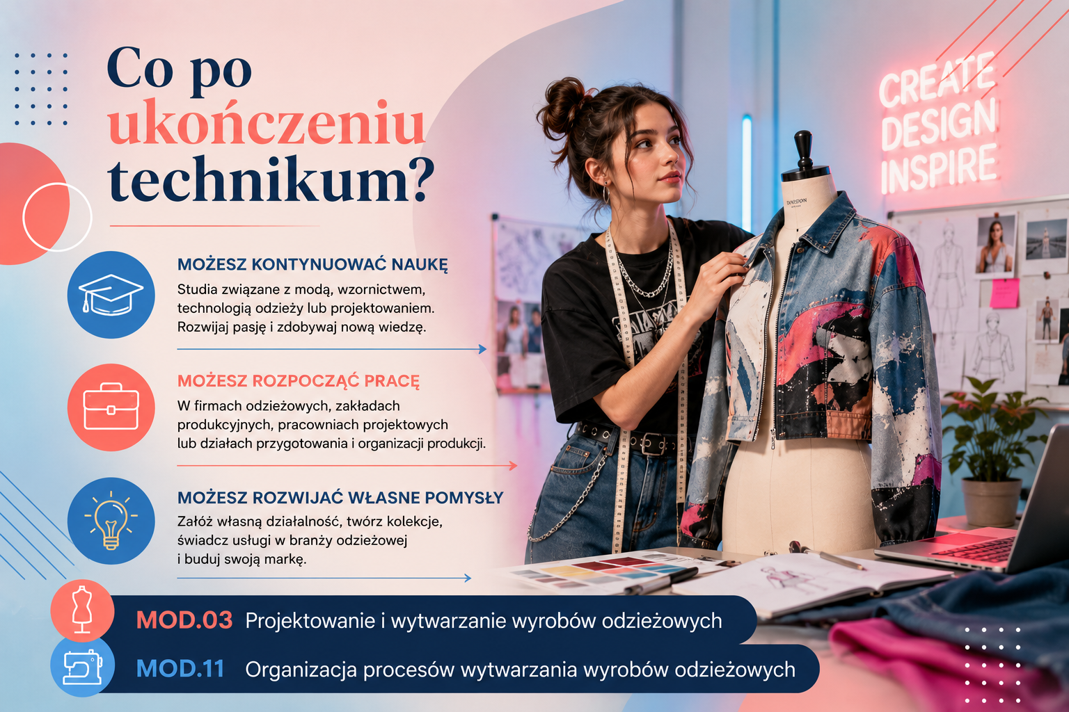 Perspektywy po ukończeniu kierunku – Technik Przemysłu Mody