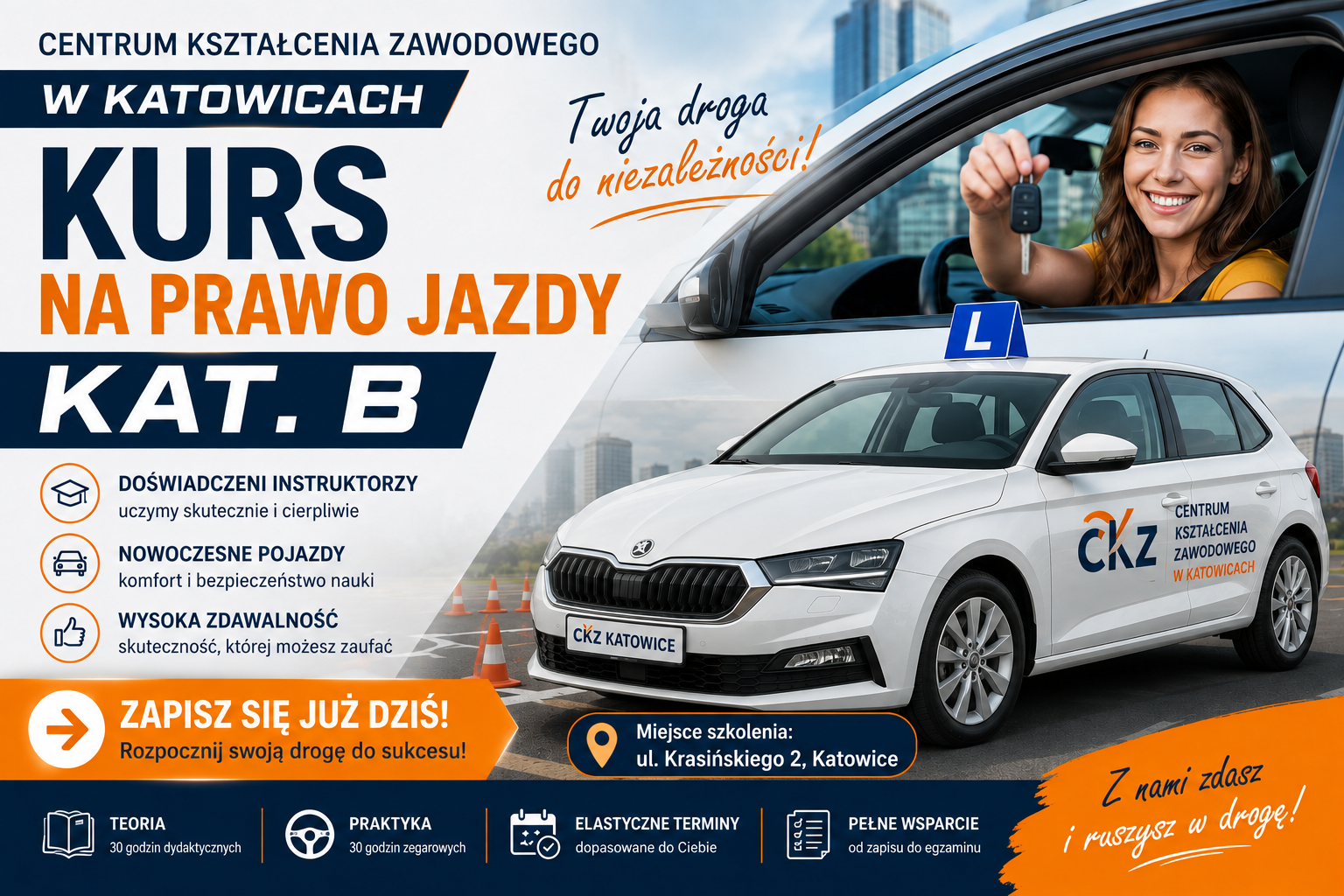 Kurs na Prawo jazdy kat. B - Centrum Kształcenia Zawodowego w Katowicach
