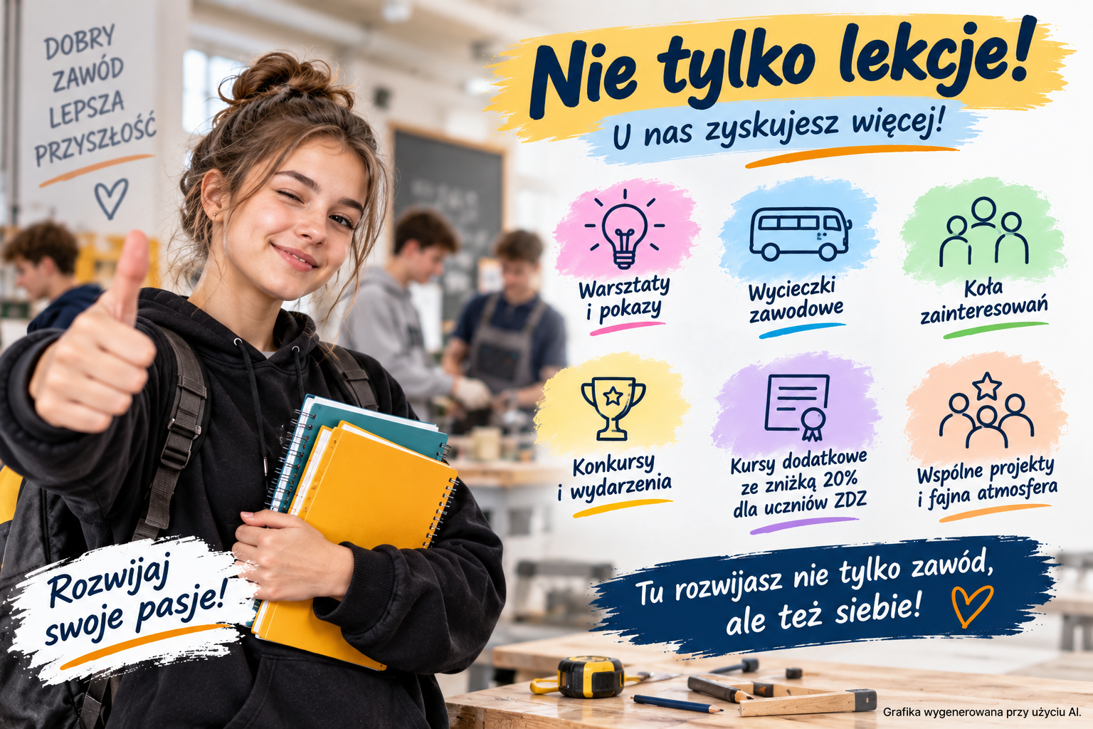 Branżowa Szkoła I stopnia w Kętach ZDZ w Katowicach - zajęcia pozalekcyjne, warsztaty, wycieczki zawodowe, konkursy i dodatkowe kursy dla uczniów