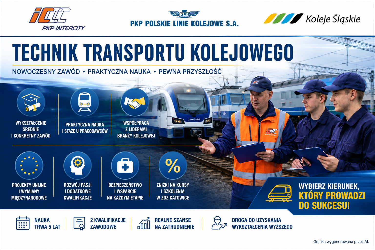 Technik transportu kolejowego w Technikum w Cieszynie ZDZ w Katowicach &ndash; zalety szkoły.
