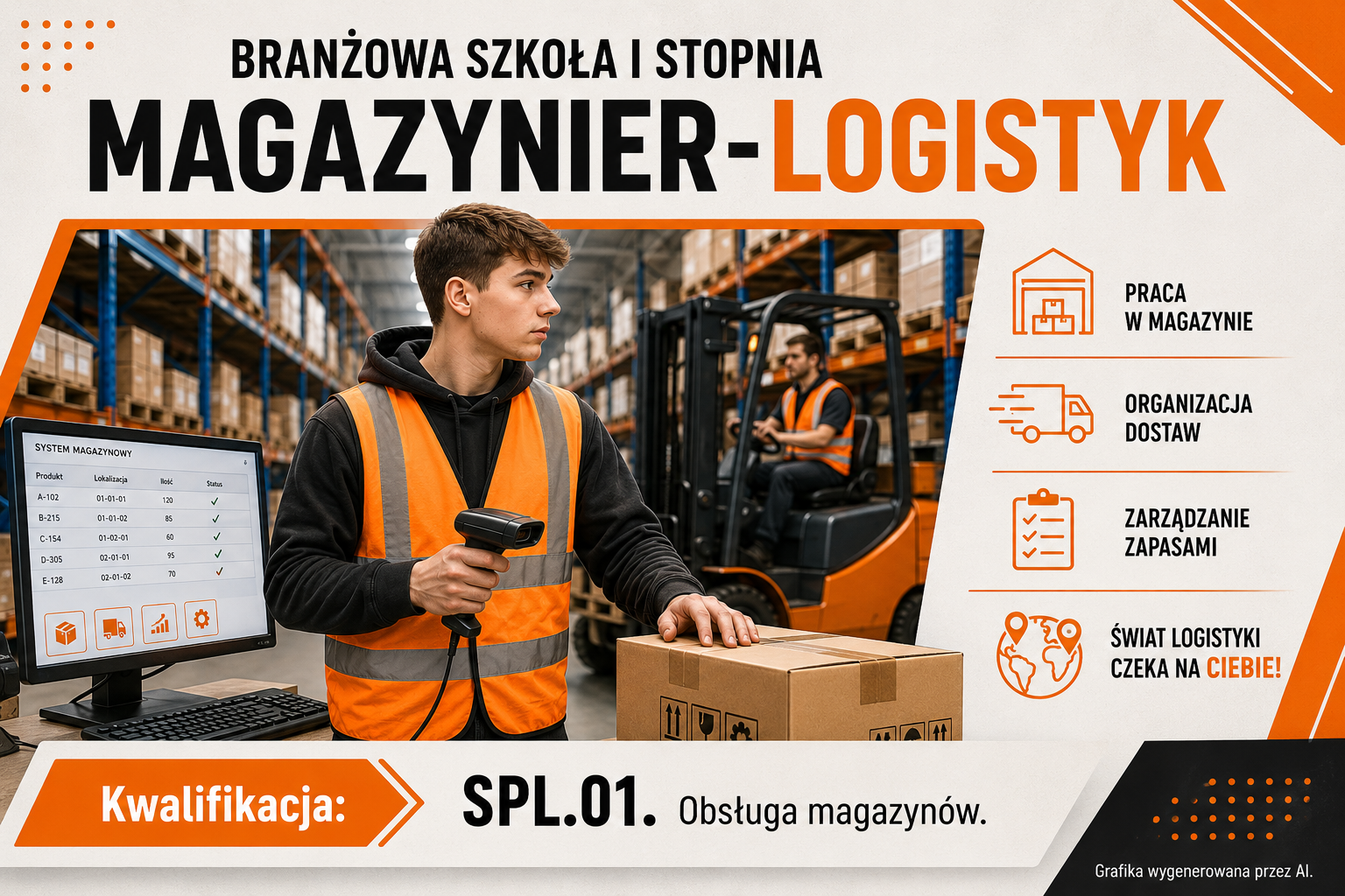 Branżowa Szkoła I stopnia w Cieszynie, ZDZ w Katowicach, magazynier-logistyk.