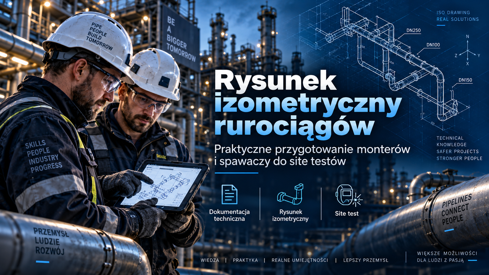 Rysunek izometryczny rurociąg&oacute;w &ndash; praktyczne przygotowanie monter&oacute;w i spawaczy do site test&oacute;w