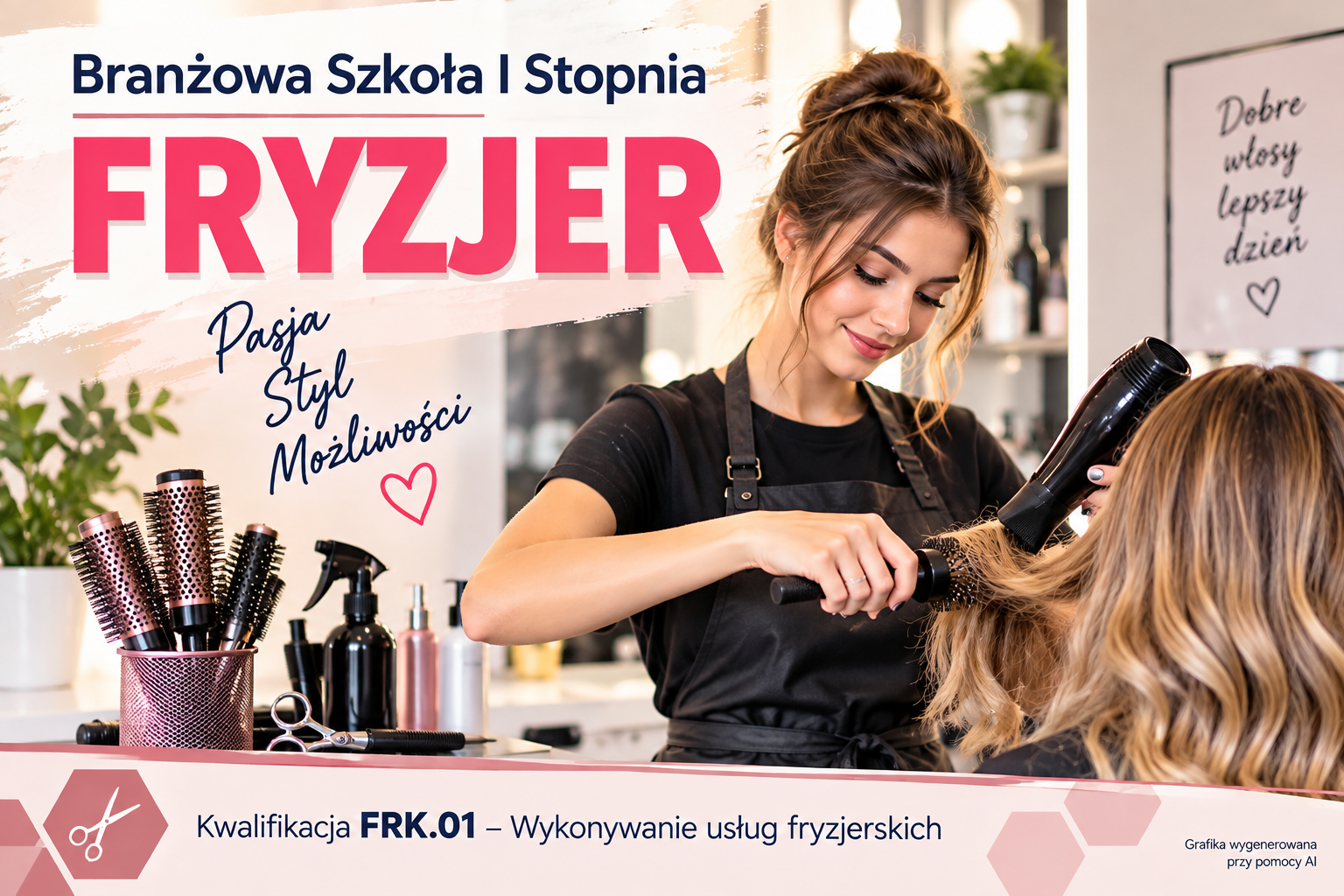 Branżowa szkoła I stopnia w Sosnowcu ZDZ w Katowicach zawód fryzjer.