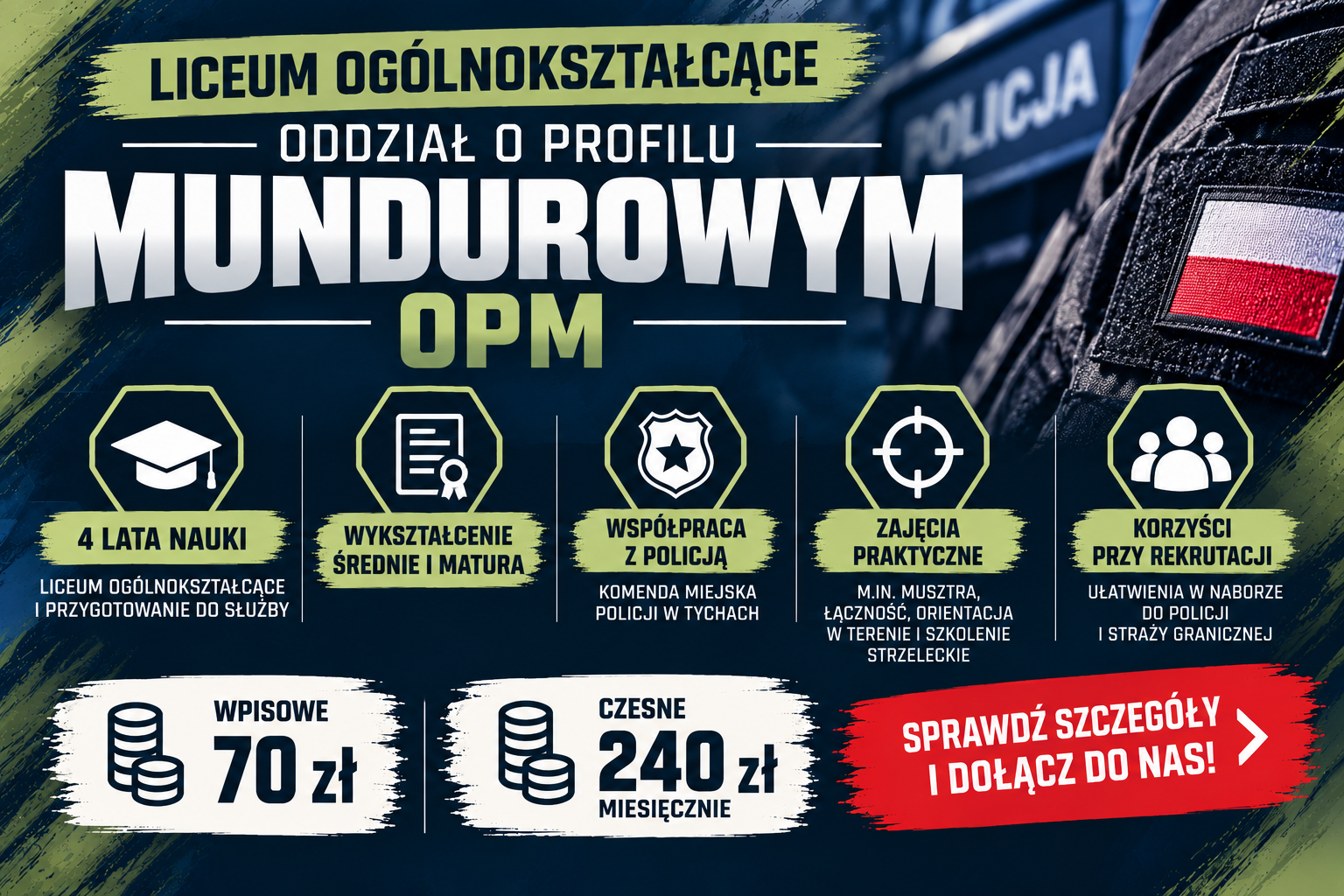Liceum Og&oacute;lnokształcące w Tychach ZDZ w Katowicach &ndash; Oddział o Profilu Mundurowym (OPM) &ndash; Najważniejsze informacje 