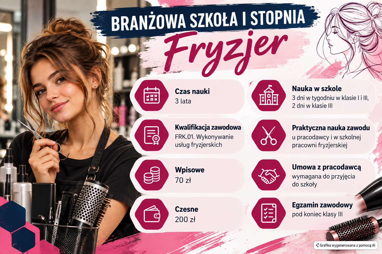 Branżowa Szkoła I Stopnia Wadowice ZDZ w Katowicach – zawód fryzjer. Najważniejsze informacje