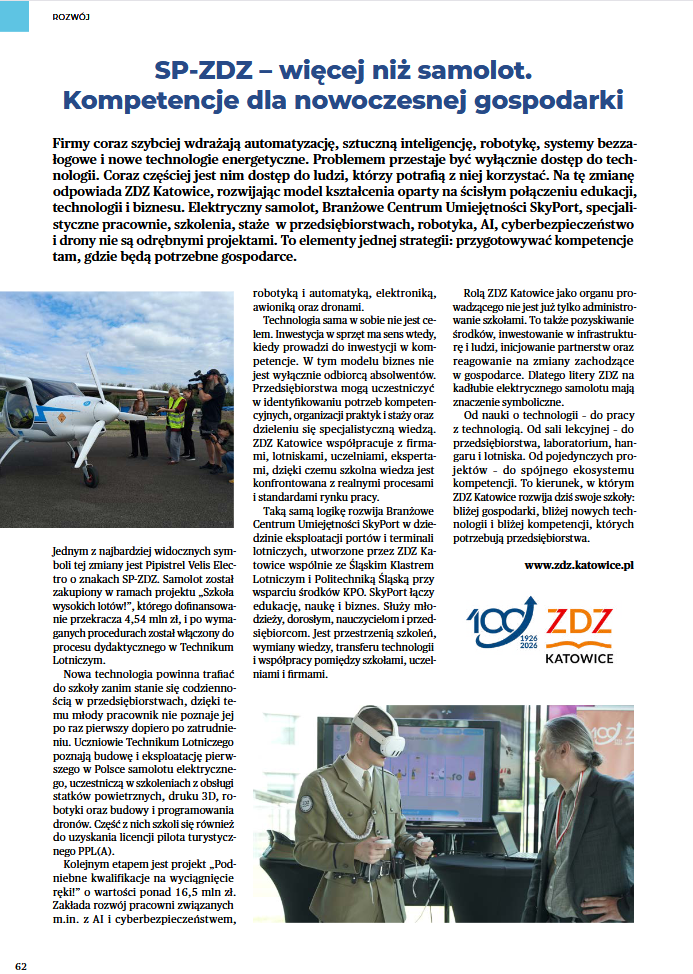SP-ZDZ &ndash; więcej niż samolot. Kompetencje dla nowoczesnej gospodark
