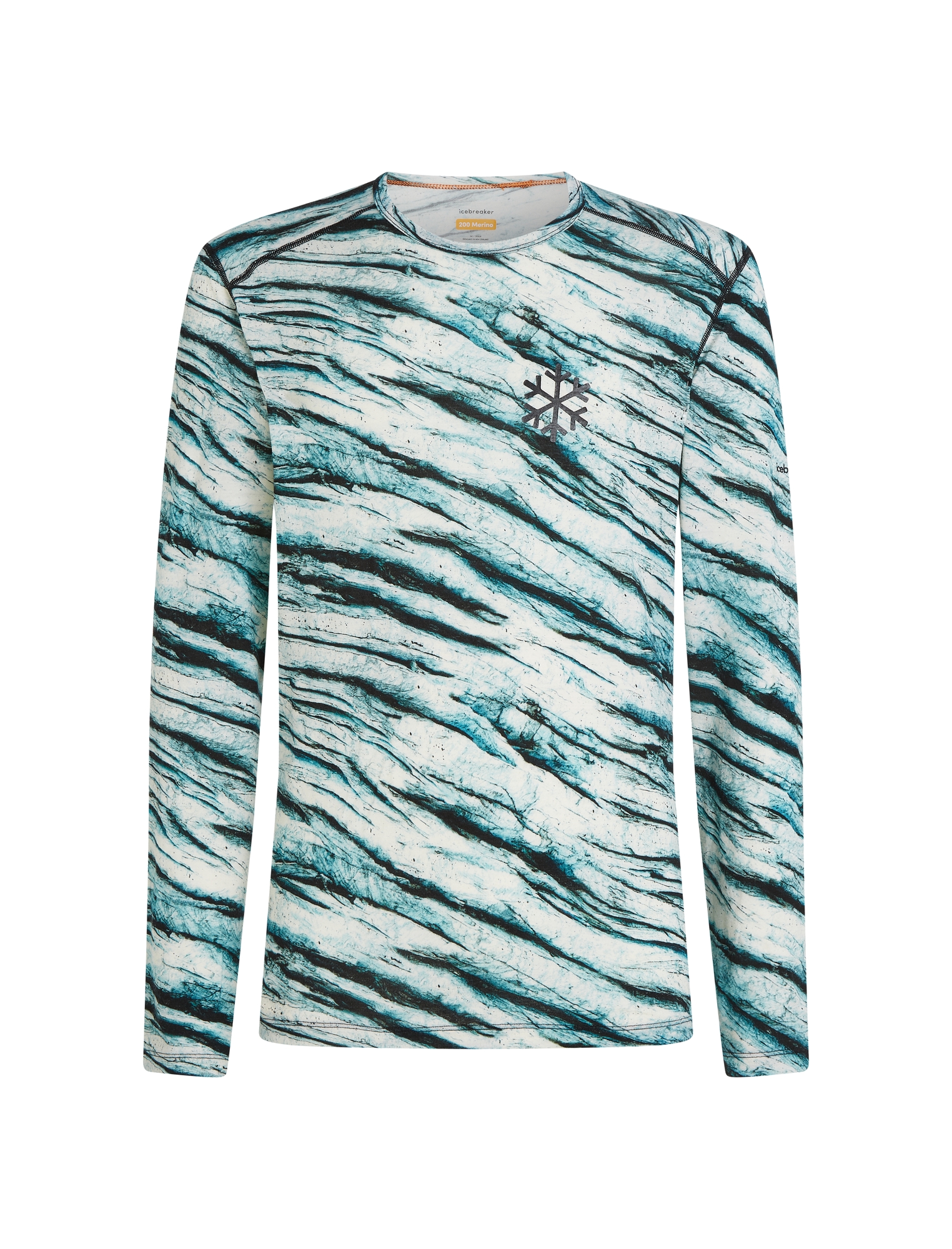 Koszulka męska ICEBREAKER Oasis Protect Our Winters LS 5733 Oasis AOP FW24 IM W Men Merino 200 Oasis LS Crewe Protect Our Winters AOP 0A573303P_01_wynik miniaturka