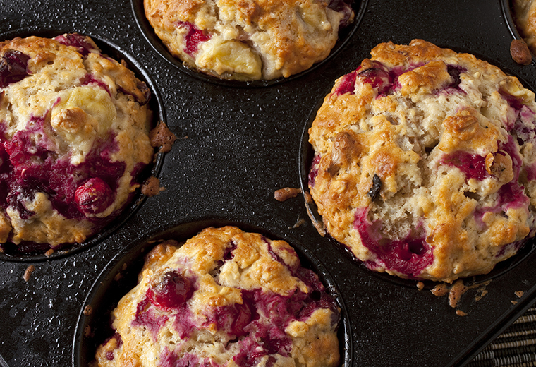 Muffiny jaglane z żurawiną