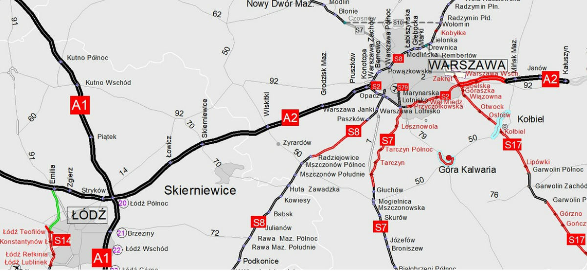 Będzie poszerzenie autostrady A2 z Warszawy do Łodzi. A co z szybką koleją?