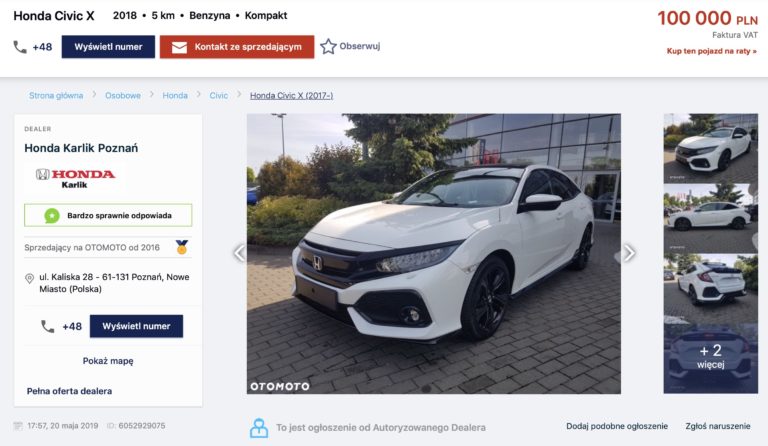 Nowe auto do 100 000 zł przegląd ofert z placów dealerskich?
