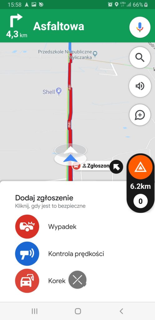 kontrola prędkości mapy google