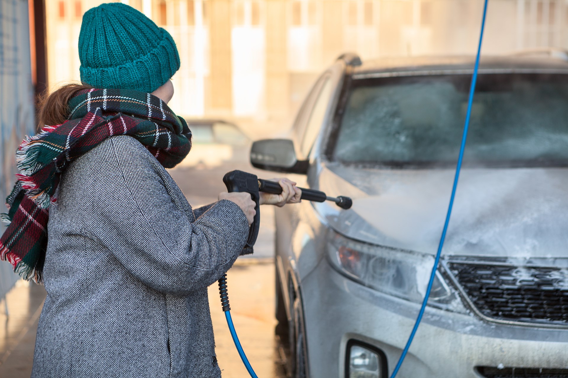 mycie samochodu zimą