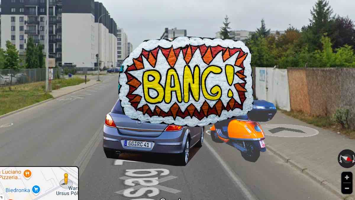 Zderzenie samochodu i skutera. Winny jest jednocześnie najbardziej poszkodowany