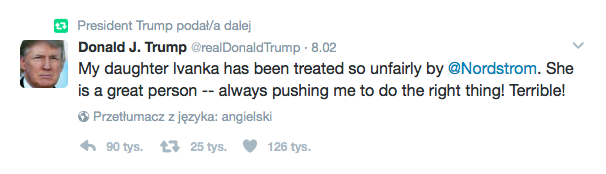 Ivanka Trump wspierana przez ojca