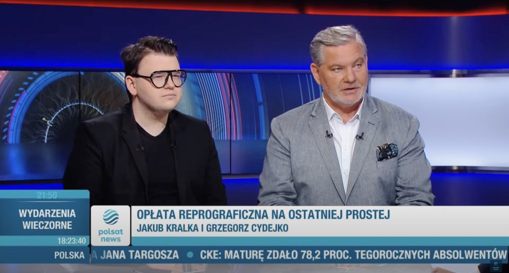 Redaktor naczelny Bezprawnika w Polsat News i na GPW na temat opłaty reprograficznej