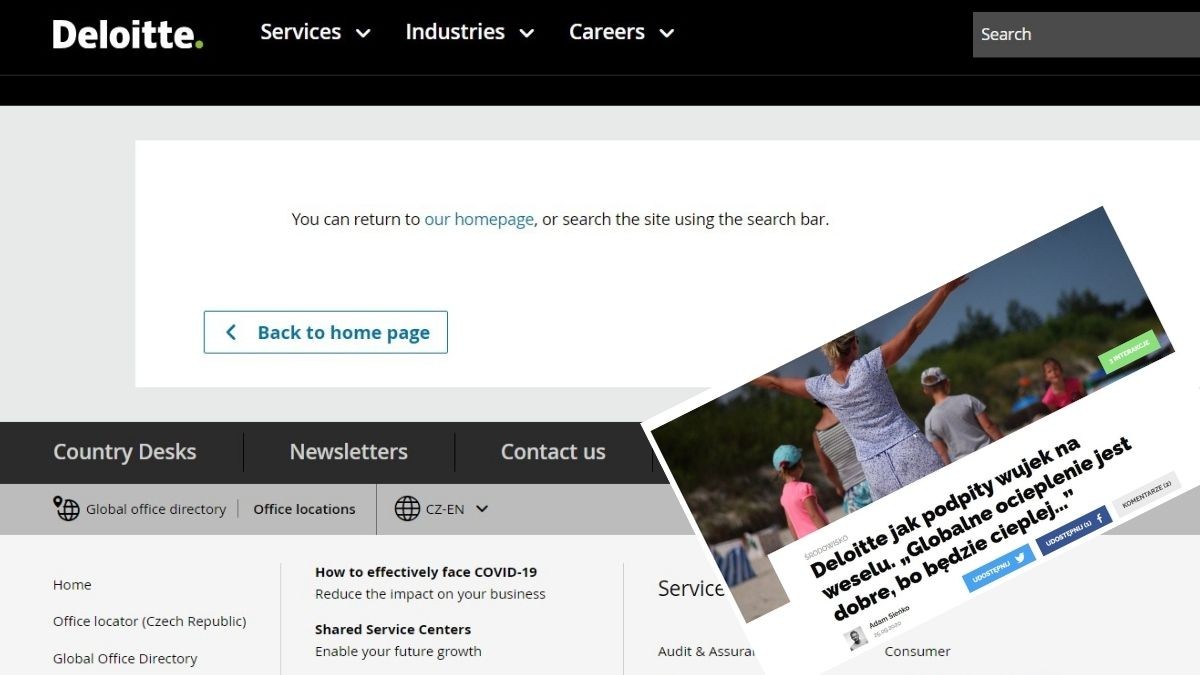 Po publikacji Bizblog.pl: Deloitte usunął raport opisujący korzyści płynące z globalnego ocieplenia