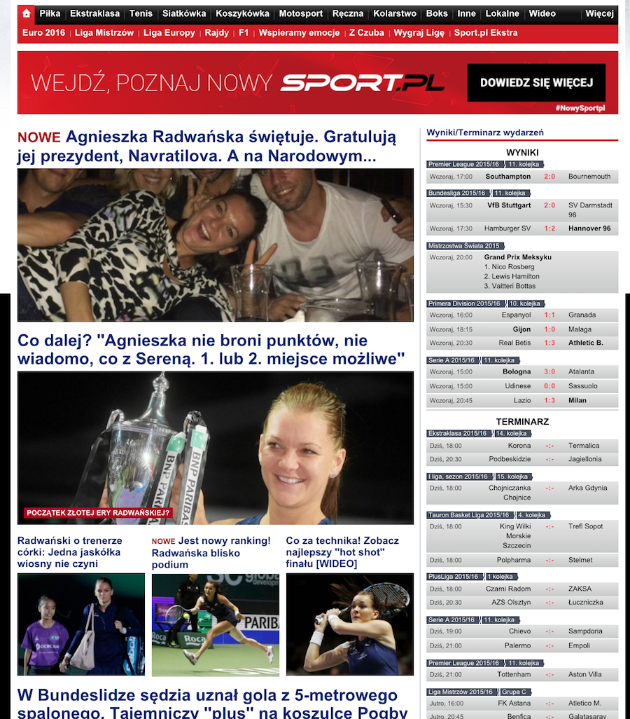 Nowy Sport.pl rynku nie szokuje, ale zmniejsza poziom jego obciachu