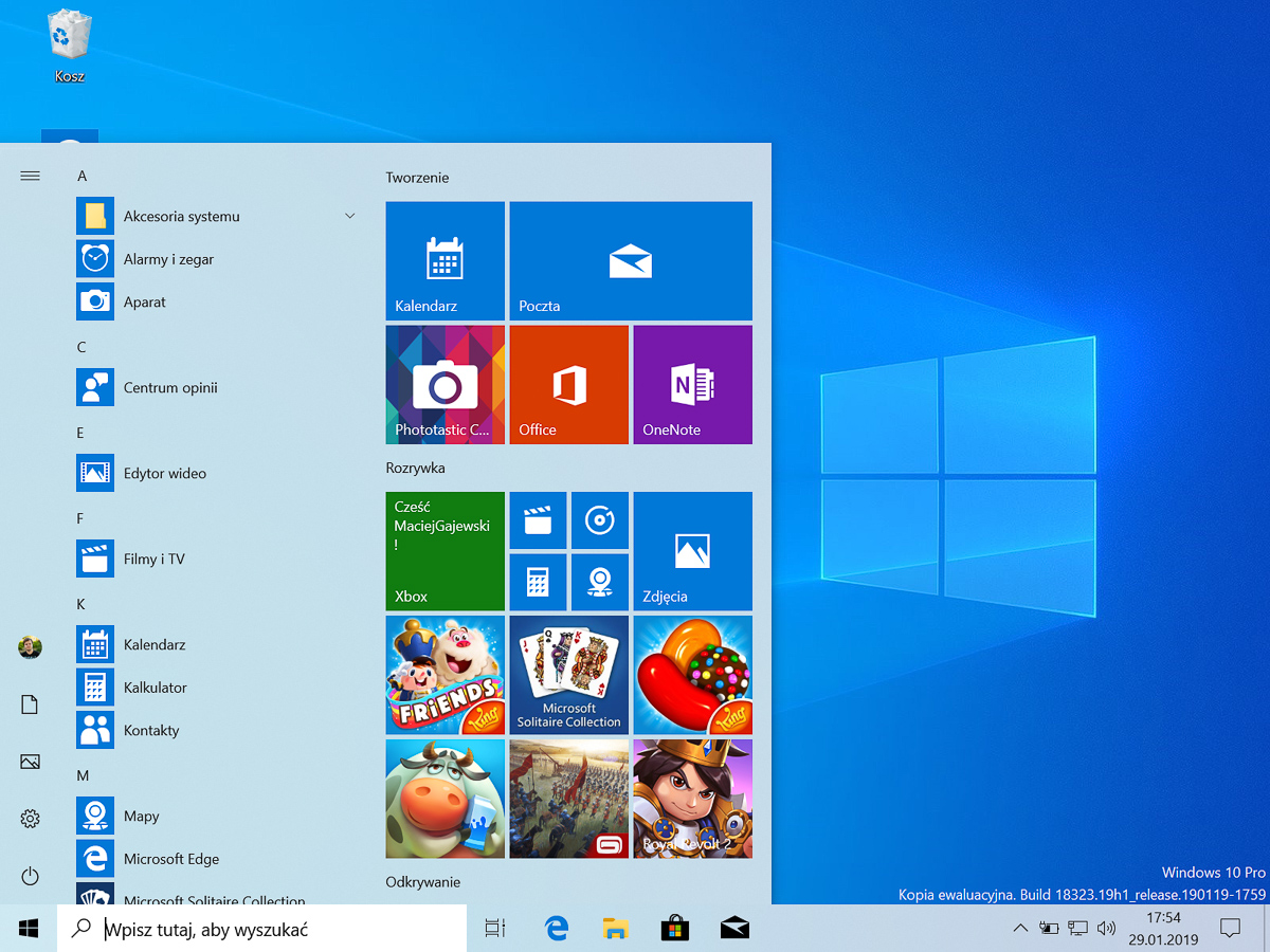 windows 10 pro version 1903 download