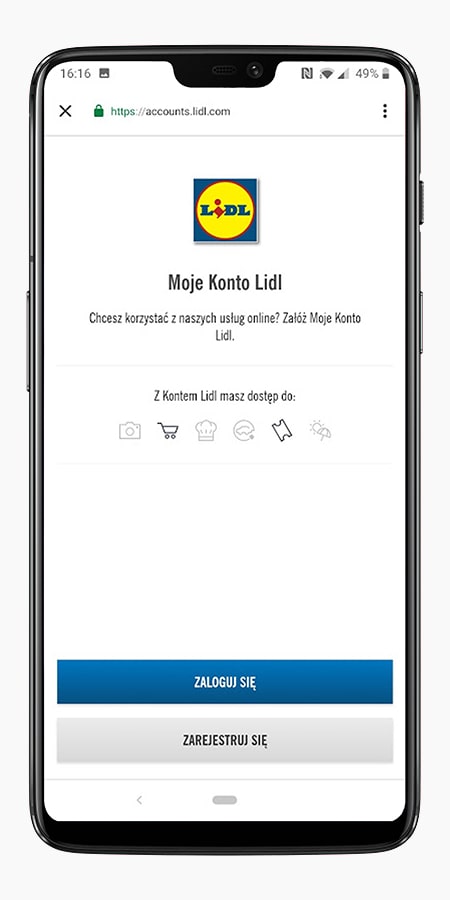 Registration in the Lidl Plus application