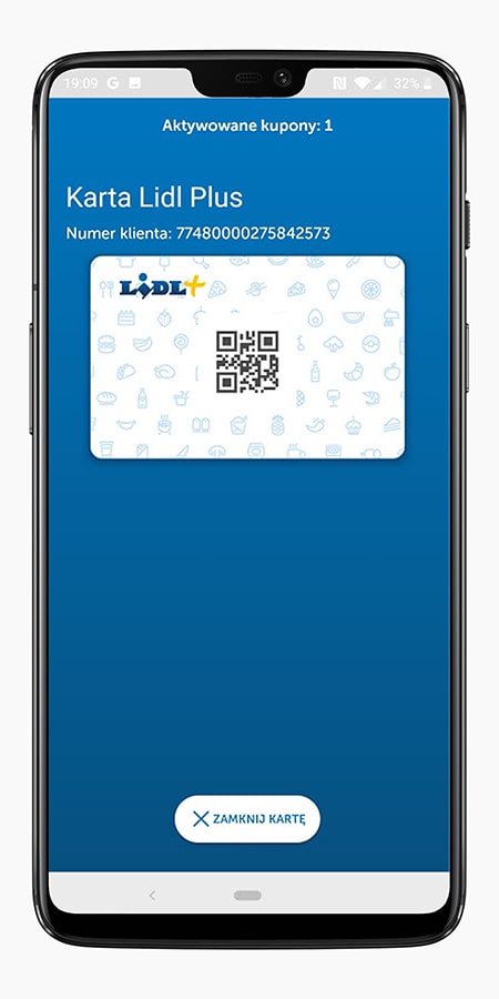 The card in the Lidl Plus application