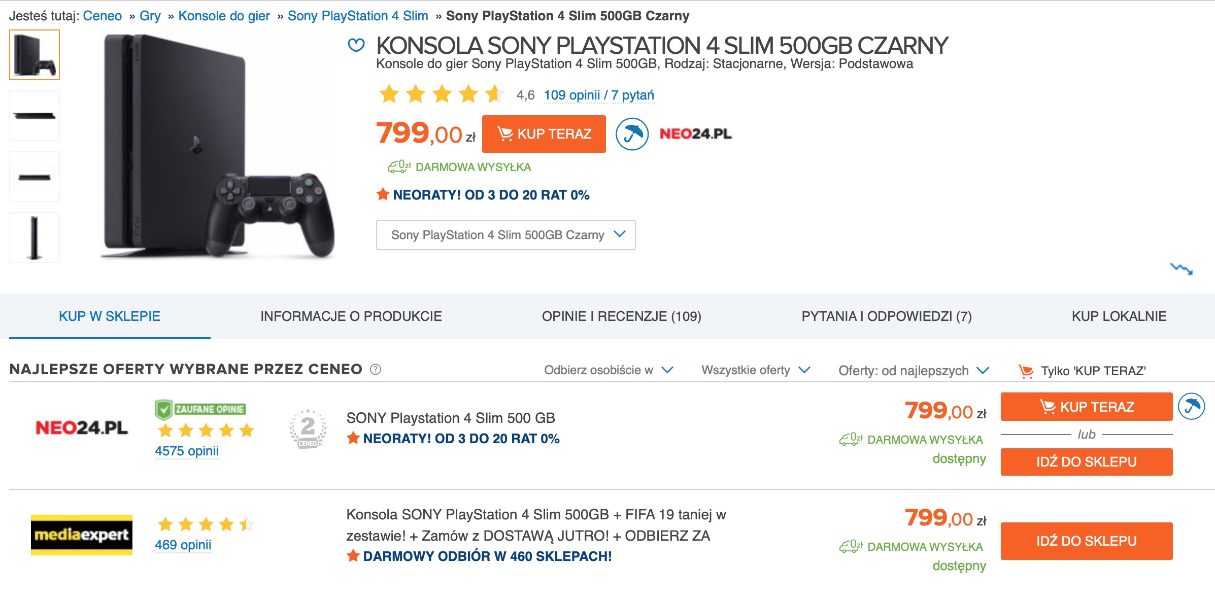 Obniżka cen 4 w Polsce: PS4 Slim 500 GB za 799 zł