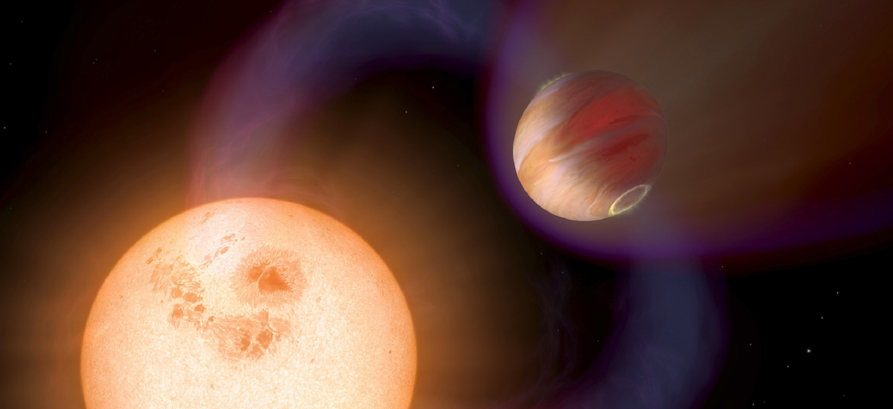To się nazywa gorący jowisz. W jego atmosferze unosi się gazowe żelazo
