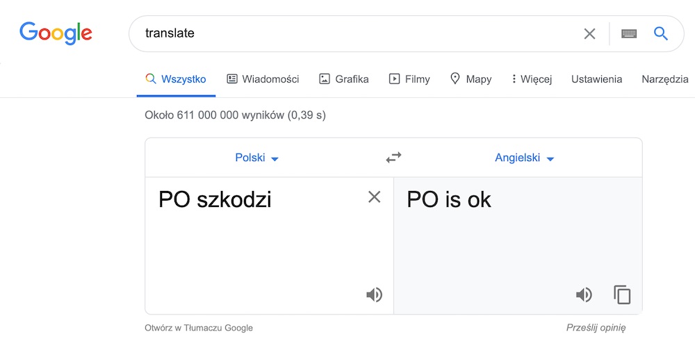 Google translate 1 is okay
