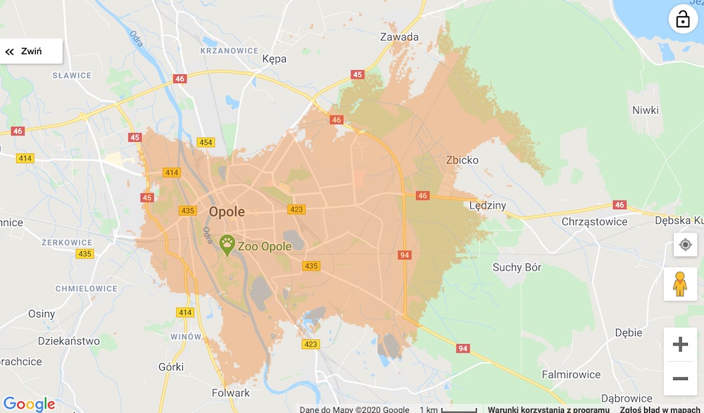 orange 5G range map 9 opole