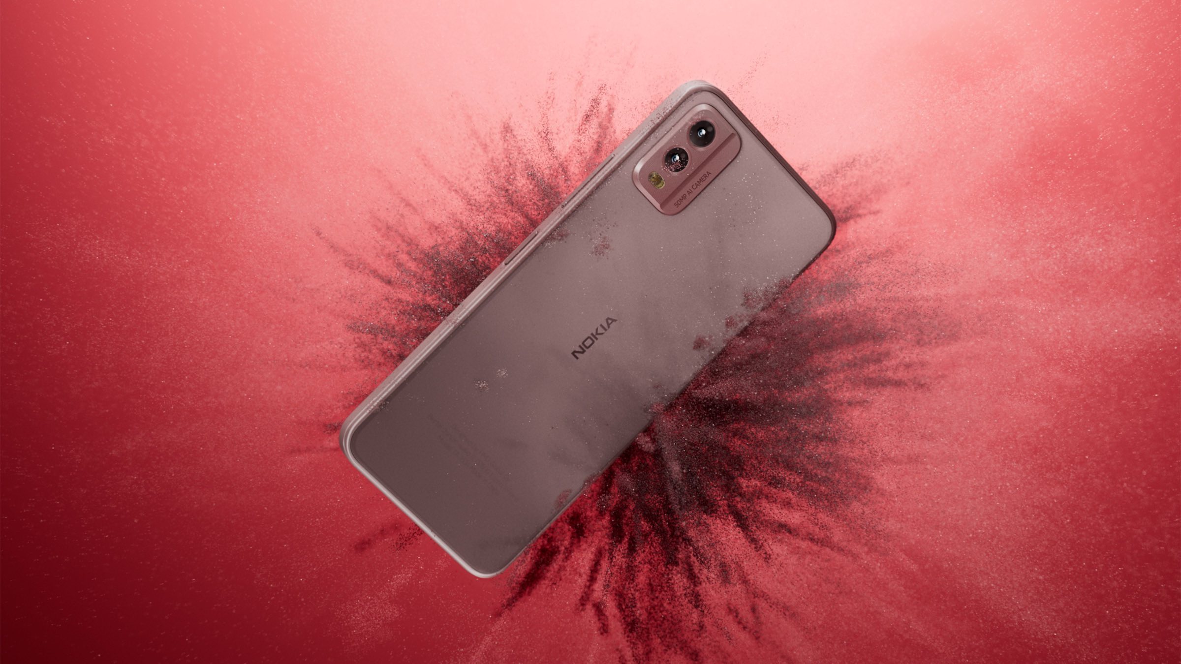 nokia c32 na czerwonym tle