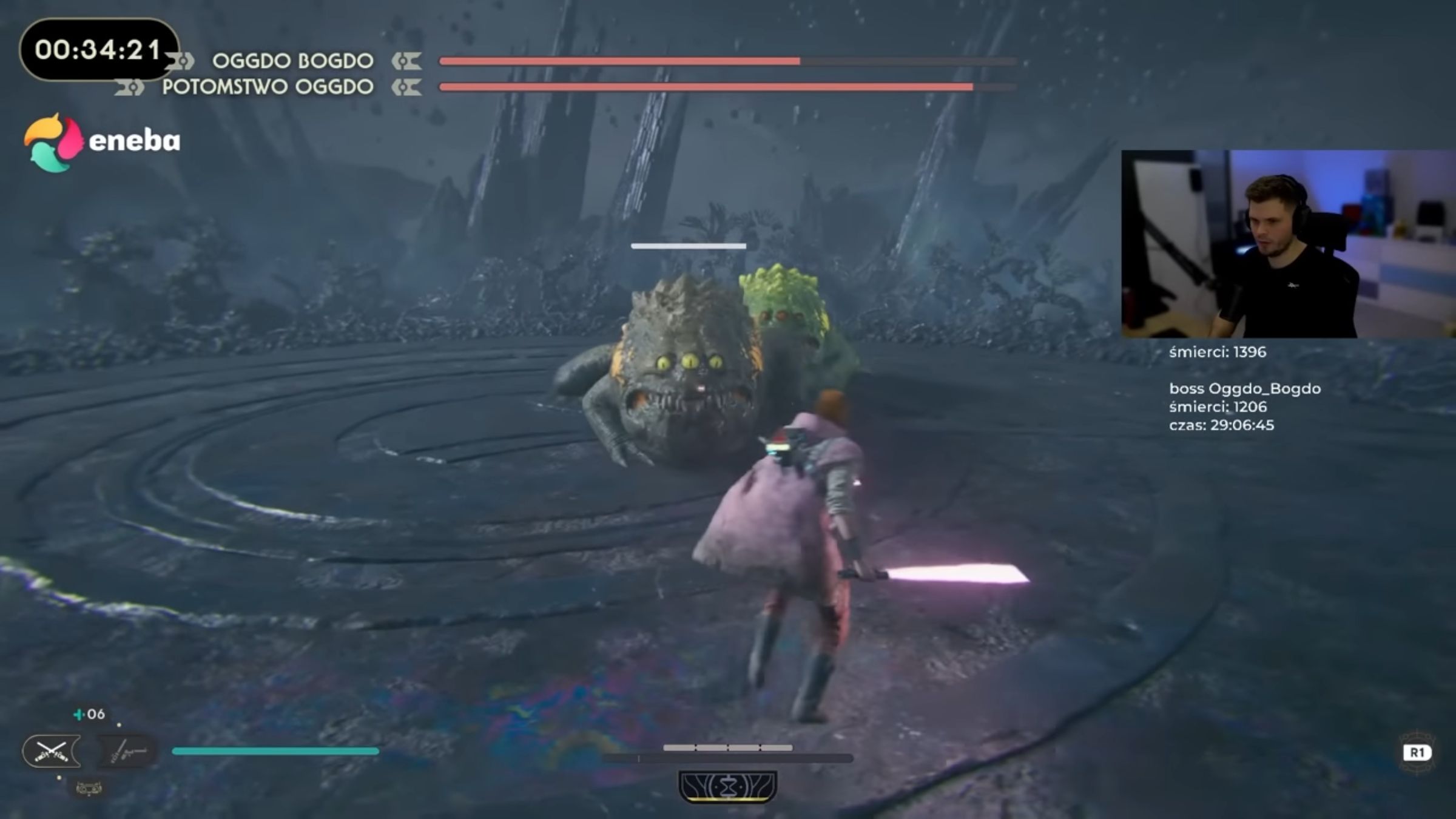 Streamer Gucio walczył przez 29 godzin z żabami w Star Wars Jedi: Ocalały
