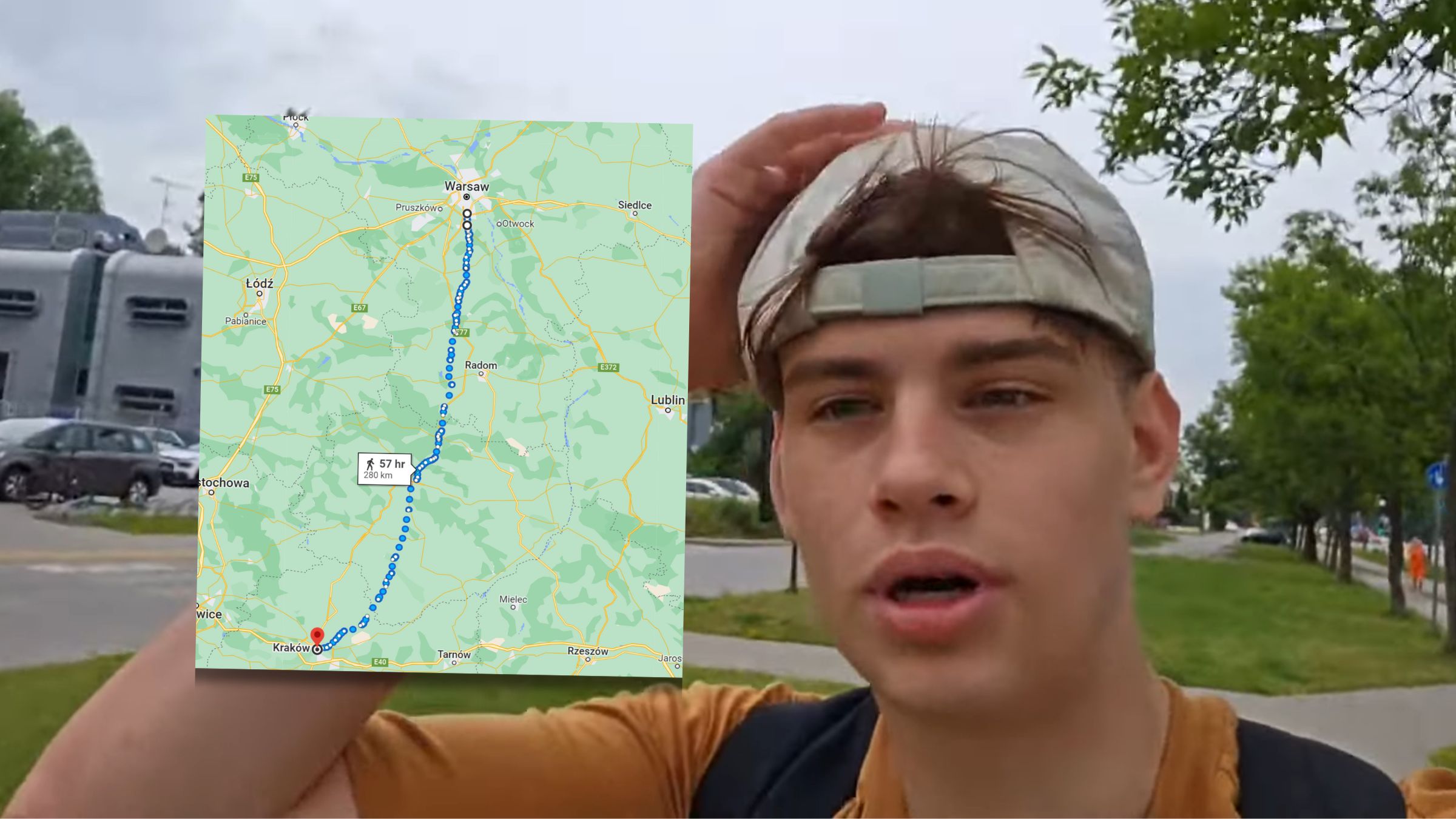 łatwogang na wyprawie z Warszawy do Krakowa. Pieszo