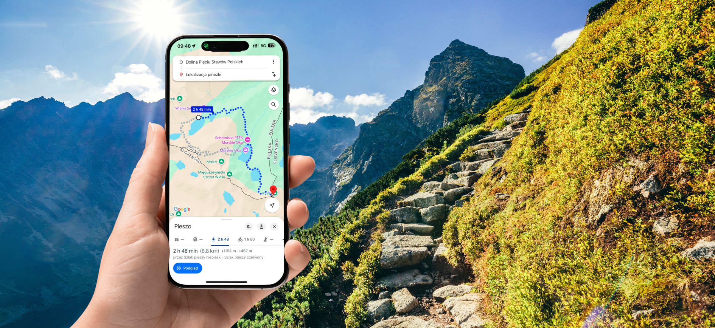 Nie używaj Map Google w Tatrach. TOPR ostrzega
