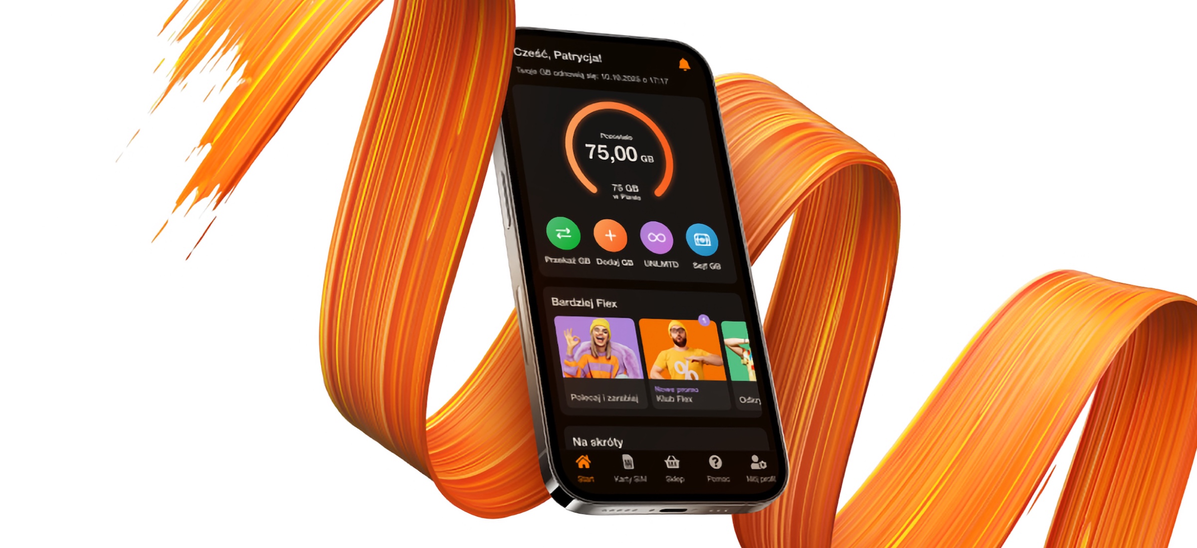 orange flex 75 gb