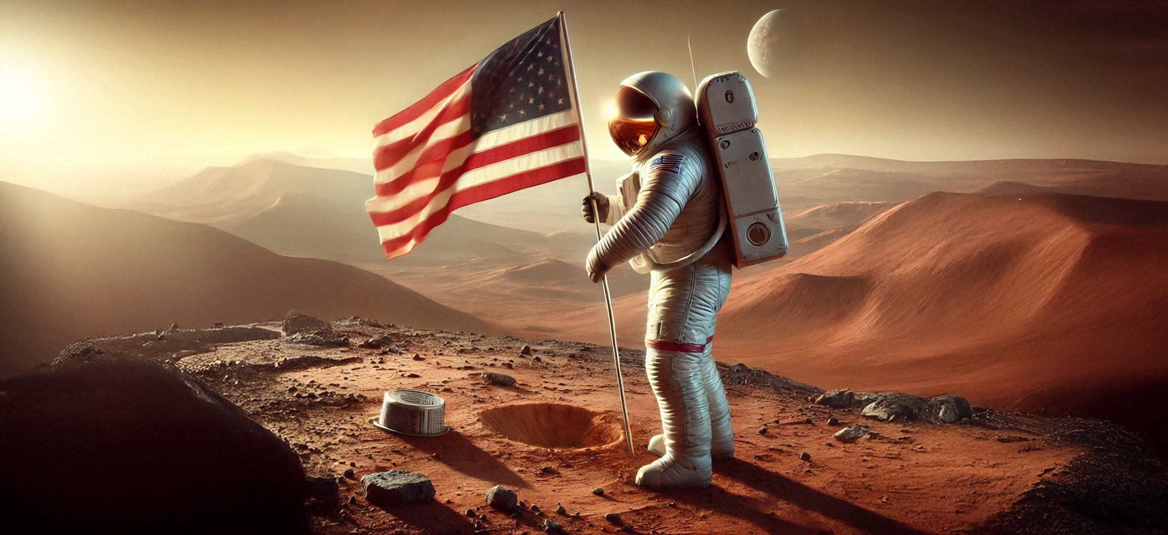 Flaga USA znajdzie się na Marsie - zapowiada Trump. Musk odleciał ze szczęścia