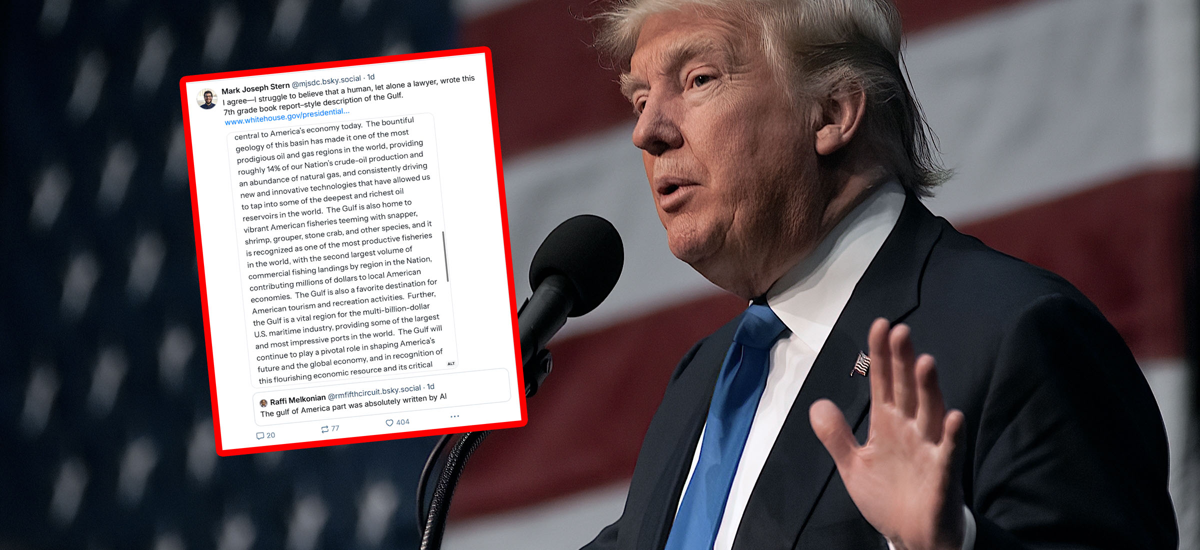 AI pisze Trumpowi dekrety? Są dowody