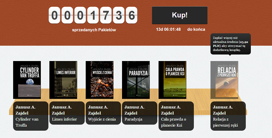 BookRage &#8211; książki Janusza A. Zajdla za tyle, ile chcesz