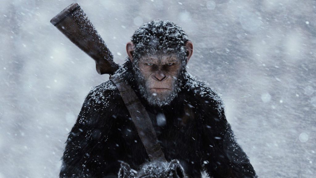 Cezar, kadr z filmu Wojna o Planetę Małp