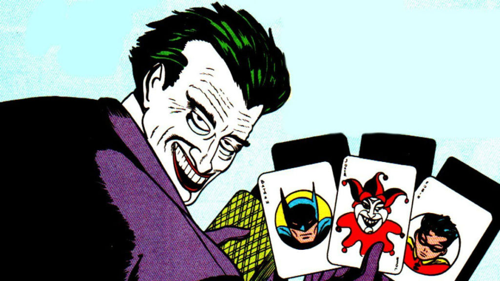 Kadr z pierwszego komiksu, w którym pojawił się Joker