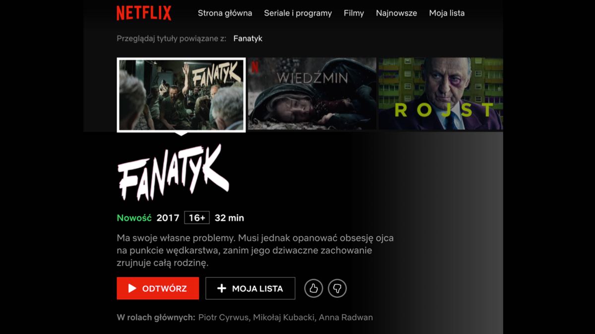 Fanatyk dostępny na Netflix